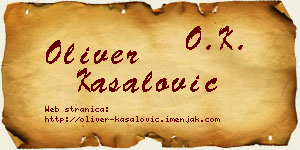 Oliver Kasalović vizit kartica